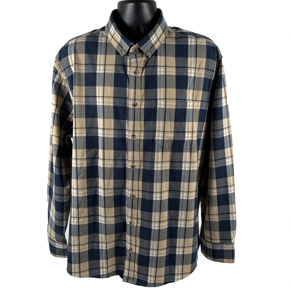 Mens Mizzen+Main Long Sleeve Button Down Shirt Size XXL Plaid Performance And